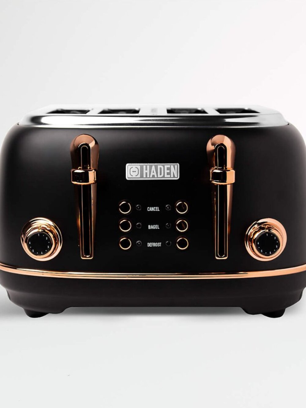 HADEN Heritage Black and Copper 4-Slice Toaster, BRAND NEW NO BOX Crate & Barrel